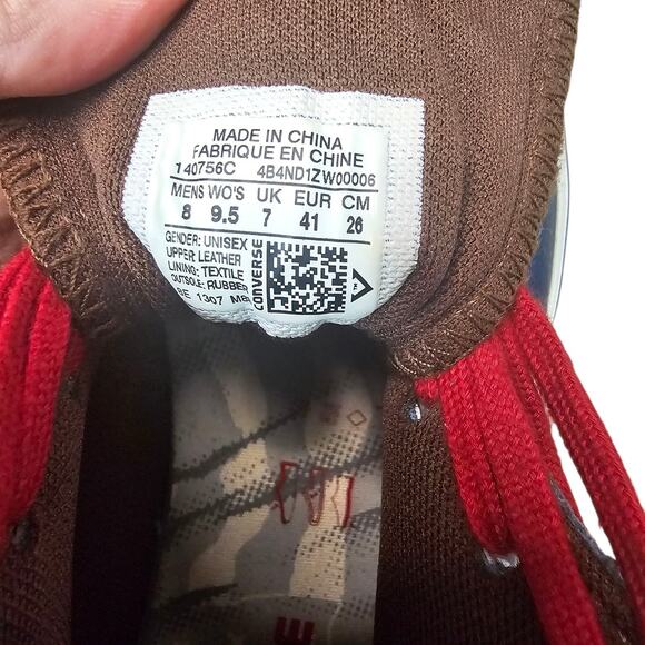 Converse Con Pro Leather Vulcanized Mid Shoes Blue Red Brown Size Mens 8 W 9.5 - Picture 14 of 14